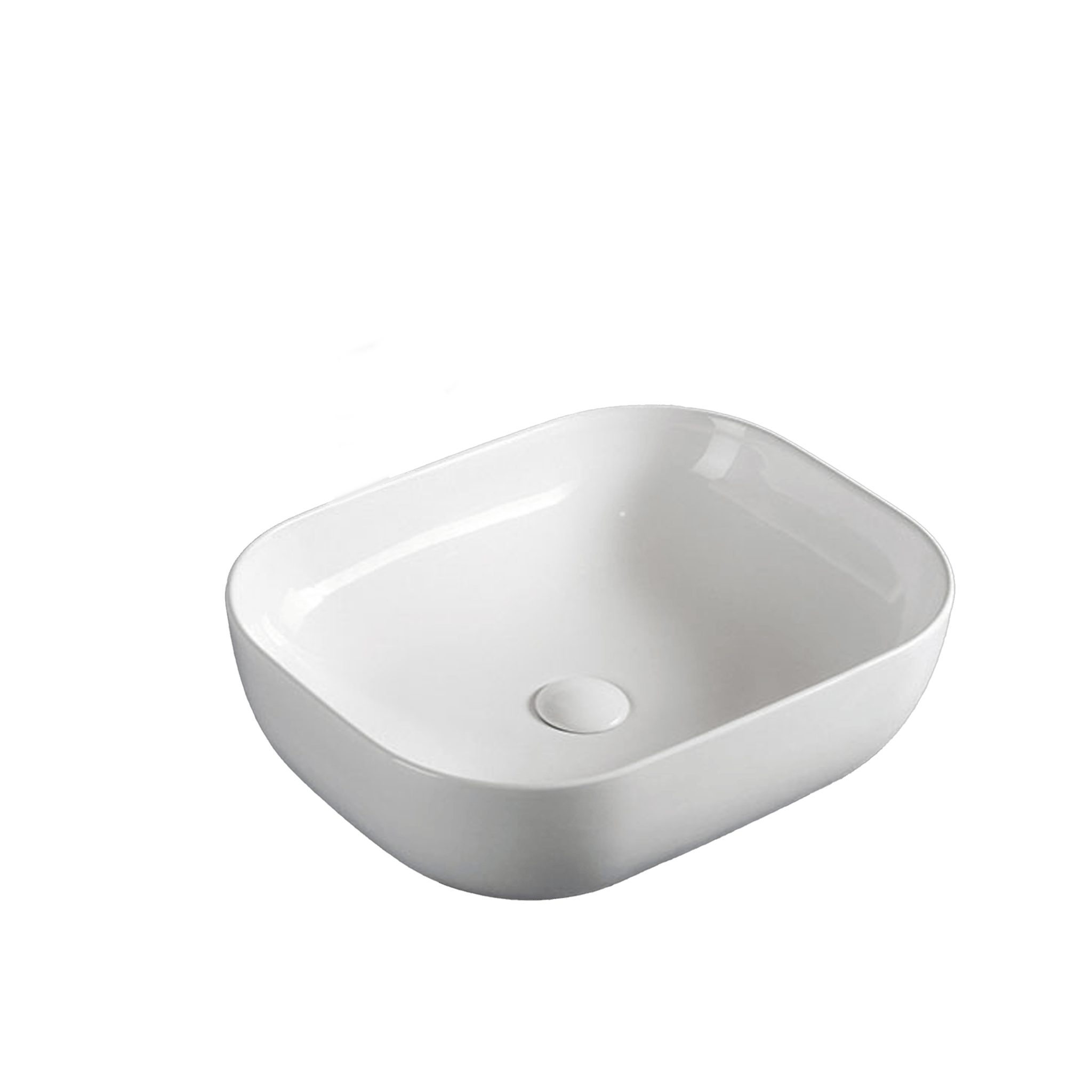 Inox Above Counter Oval Basin with Waste 470 x 330 x 140mm White