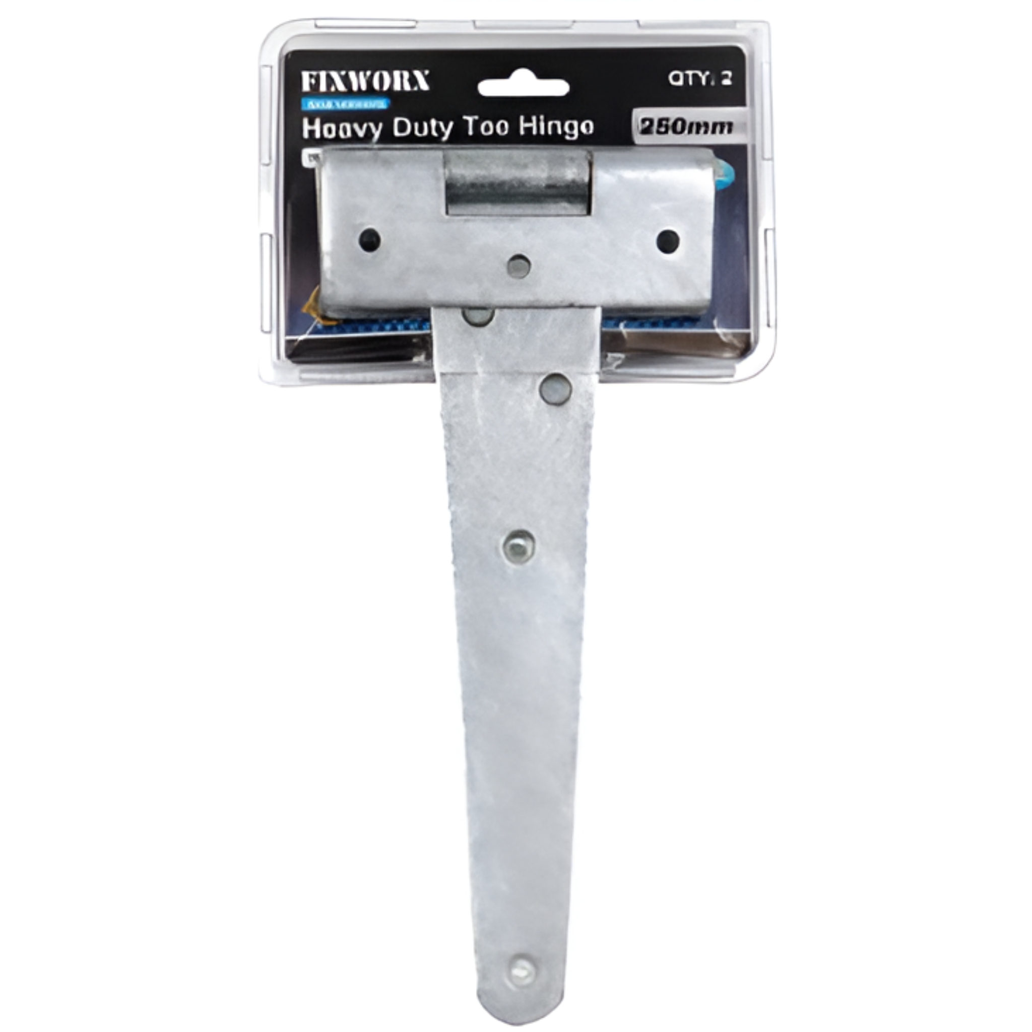 Fixworx Tee Hinges Standard Brass Pin H/D Galv 10"(250mm) CD2