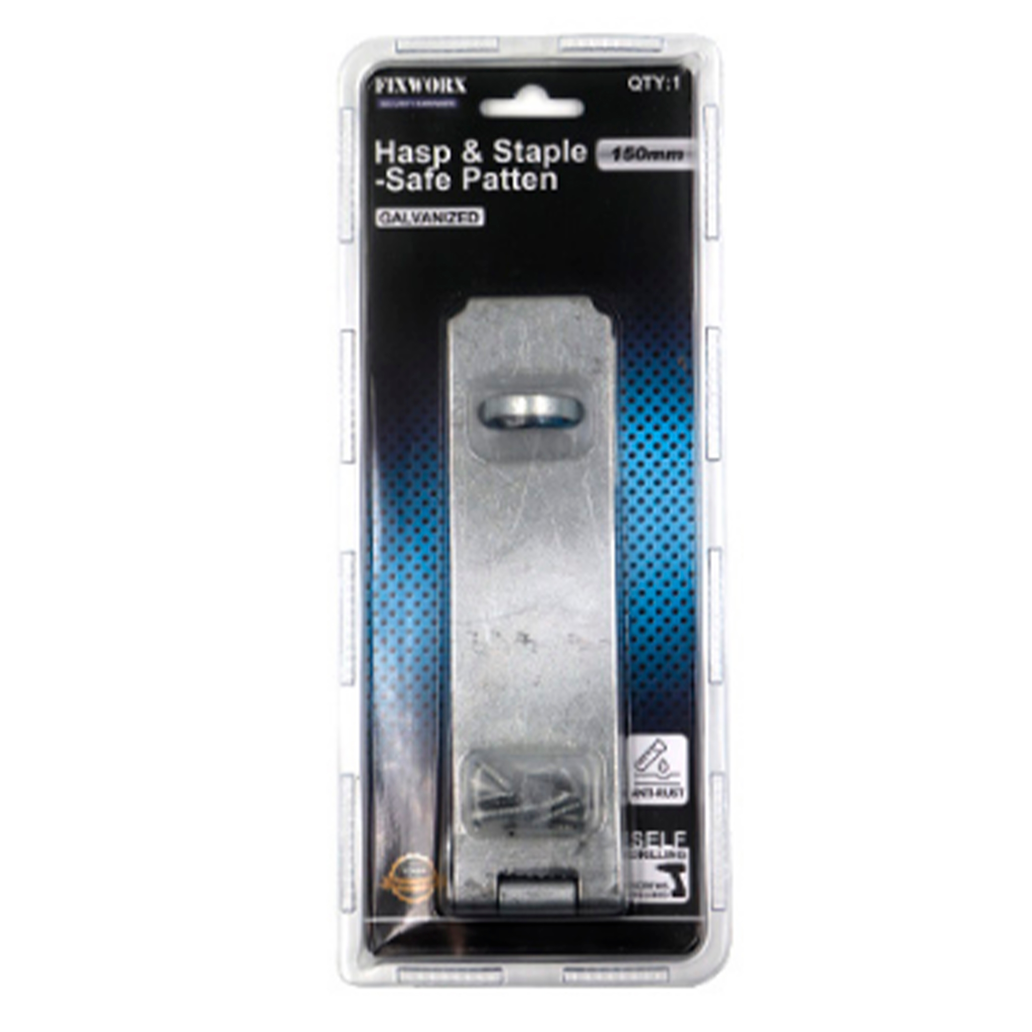Fixworx Hasp & Staple Safe Patten Galv 150mm CD1