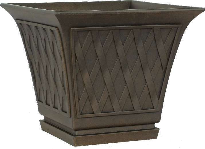 Bellan Lattice Square Planter Empire Brown 40 x 40 x 34cm