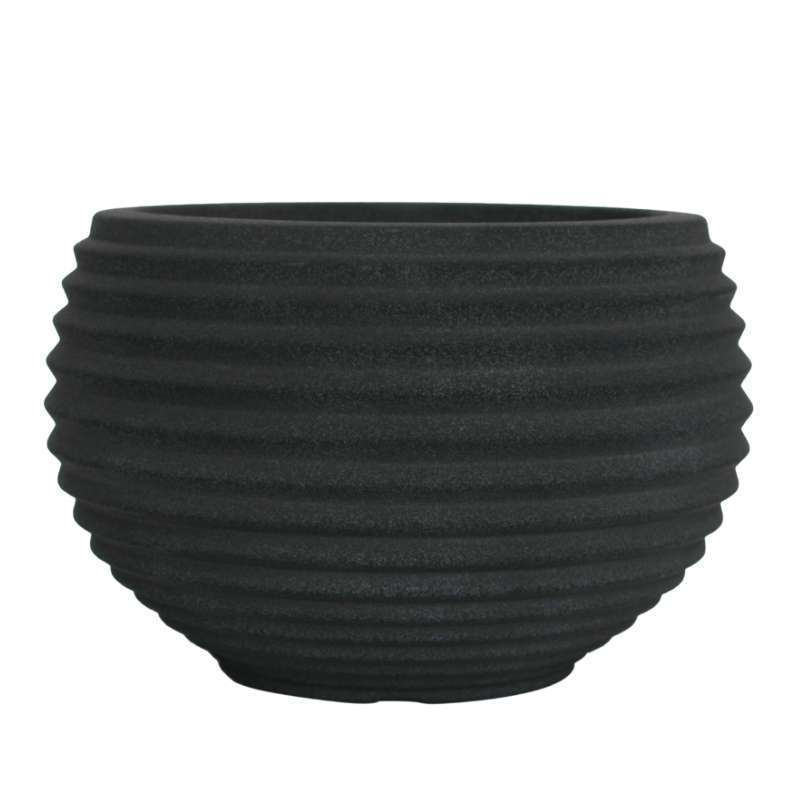 Bellan Alfredo Round Pot Coal Black 70 x 70 x 45.5cm
