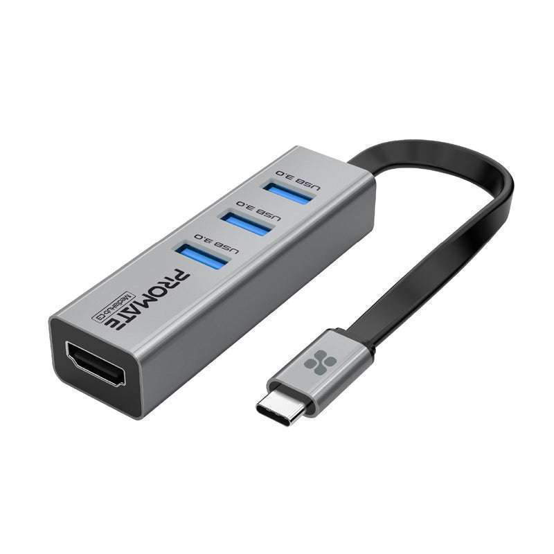 Promate USB-C Hub 3 USB 3.0 Ports 4K HDMI Port