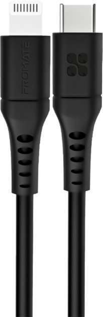 Promate 20W USB-C to Lightning Charge Cable 3m Black