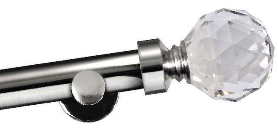 Curtain Rod 1.6-3.1m x 16-19mm Silver Stud