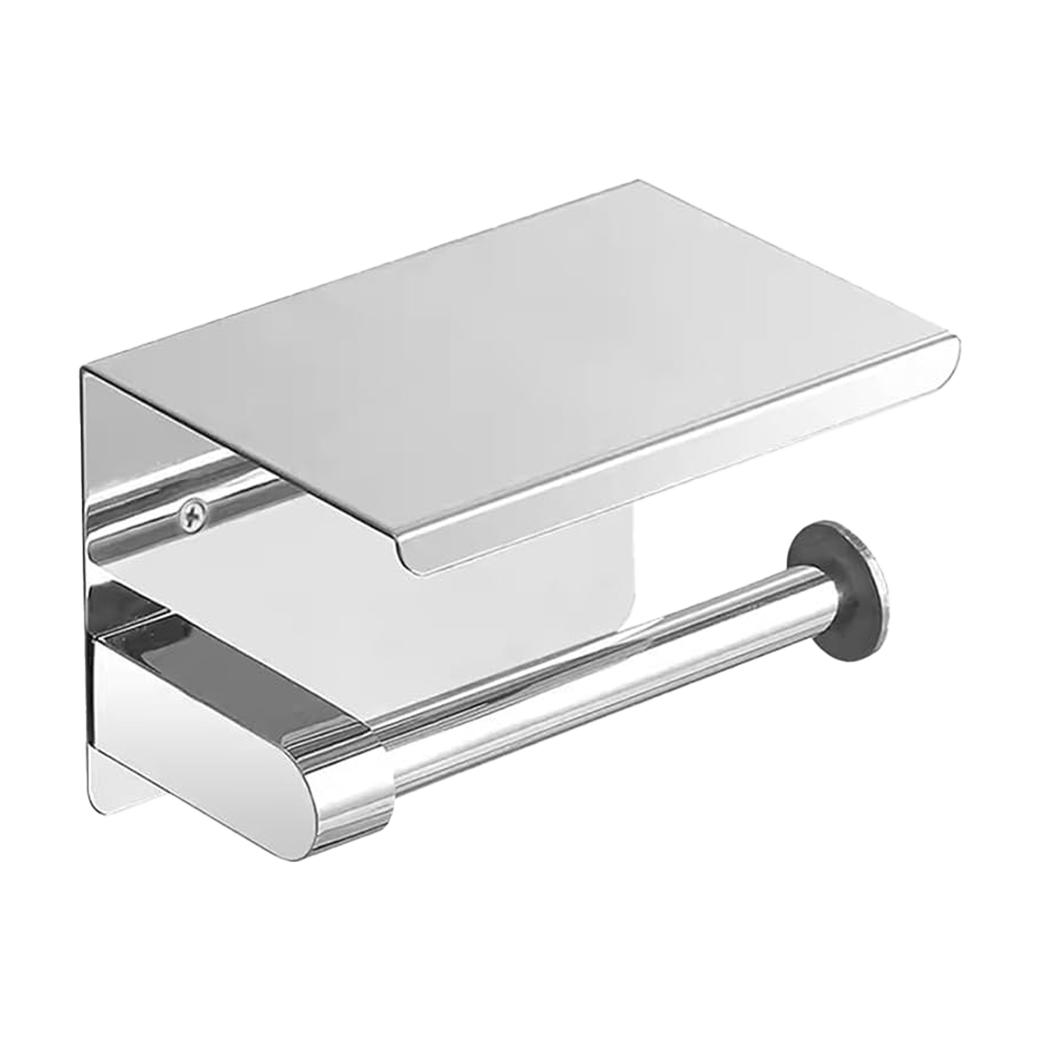 Toilet Paper Holder with Rack 143 x 100 x 98mm Chrome