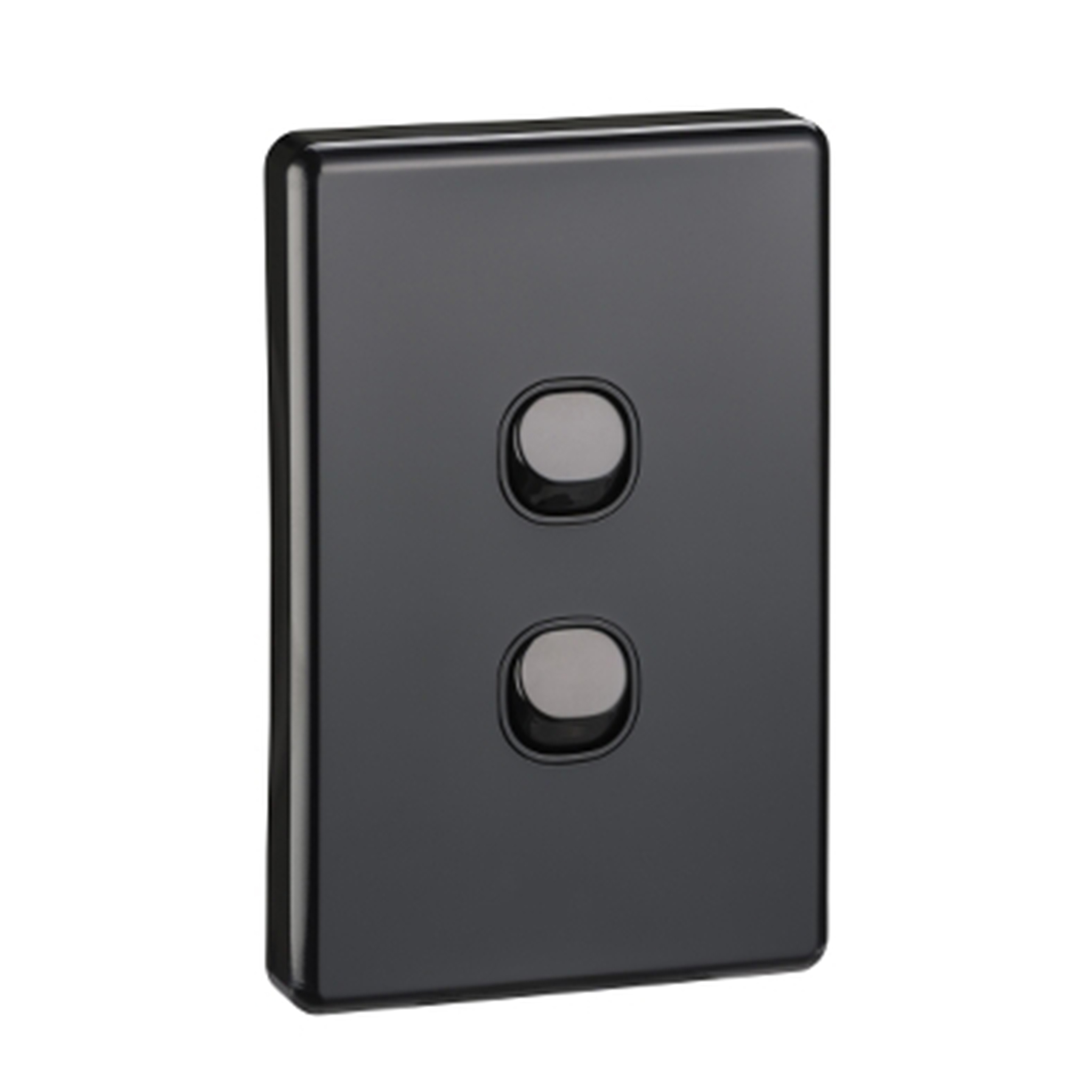Classic 2 Gang Switch 10A Matt Black