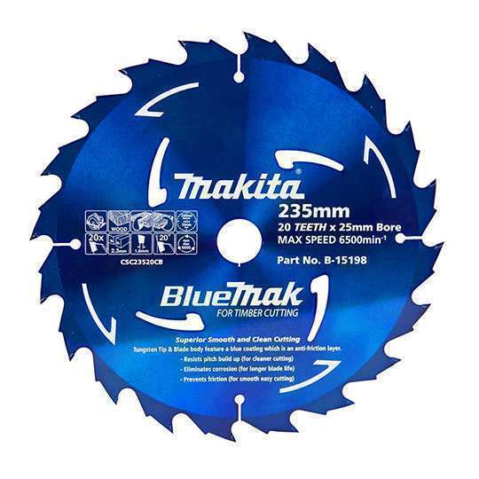 Makita Bluemak Circular Saw Blade 235mm x 20T #B-15198-20