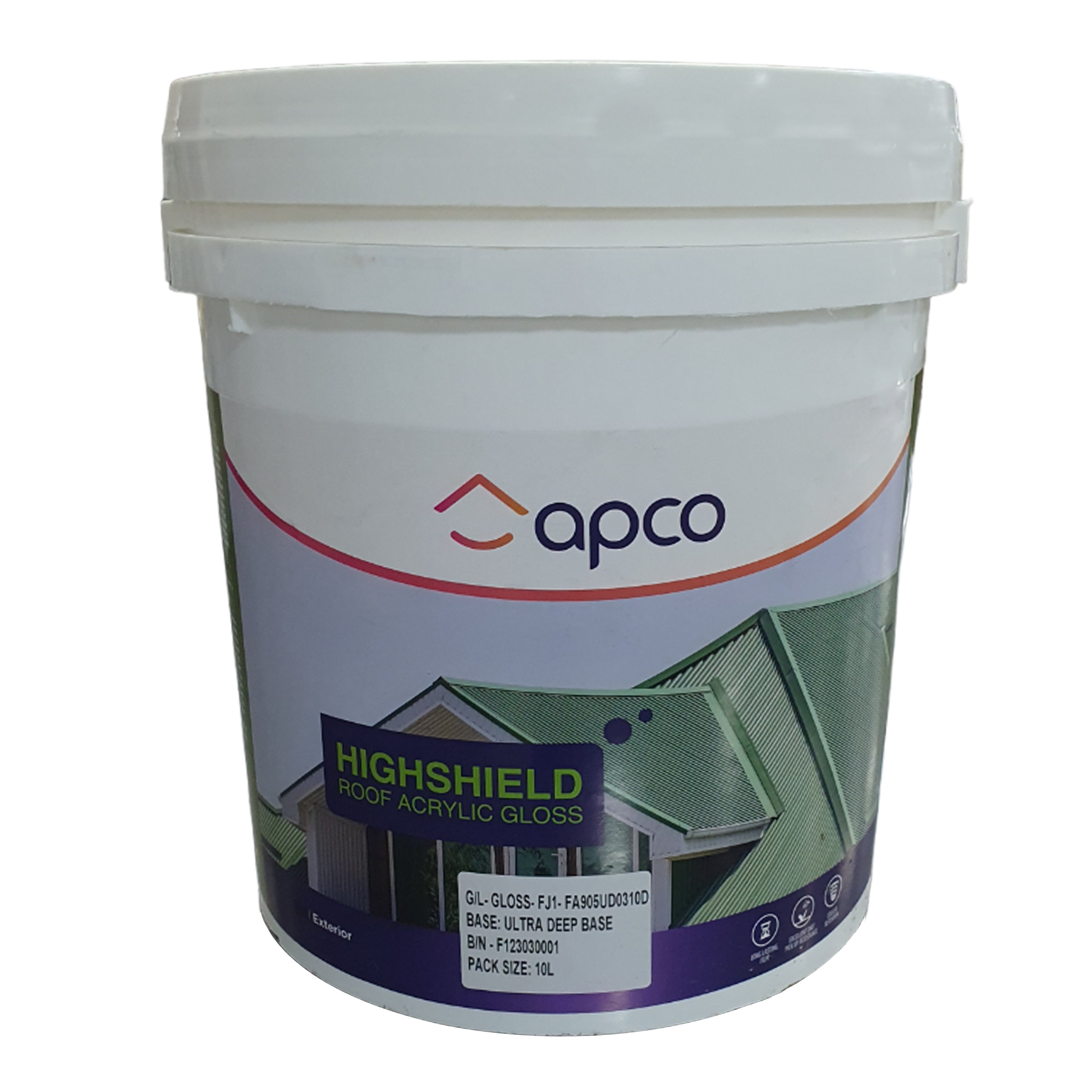 Apco Highshield Roof Paint Gloss Acrylic Ultra Deep Base 10L