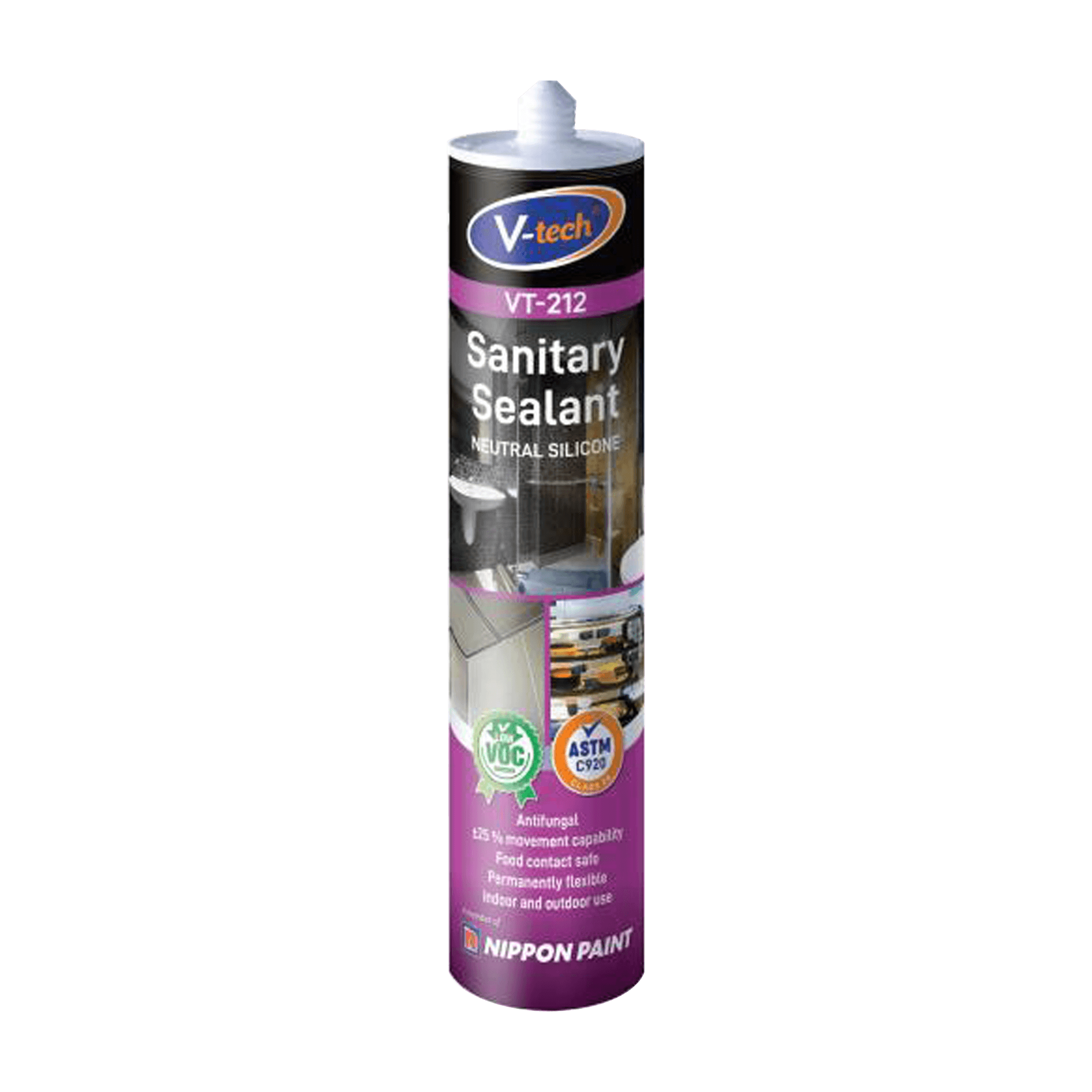 V-Tech Bath & Kitchen Sealant White 300ml
