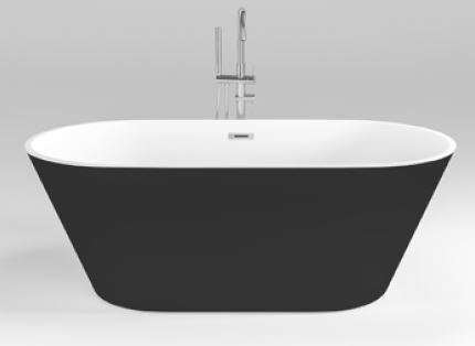 Decobay Asti Acrylic Free Standing Bath Tub Black 1700 x 800 x 580mm