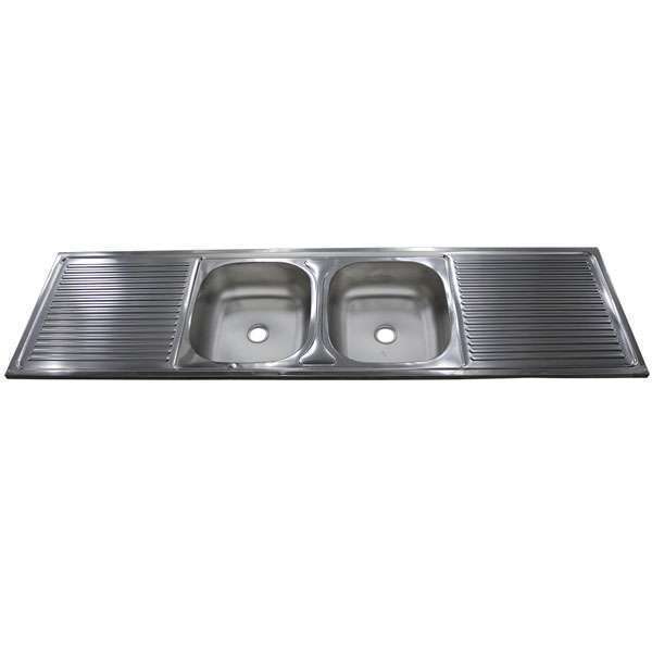 Trend Kitchen Sink Double Bowl 1800 x 500 x 150mm Grating **