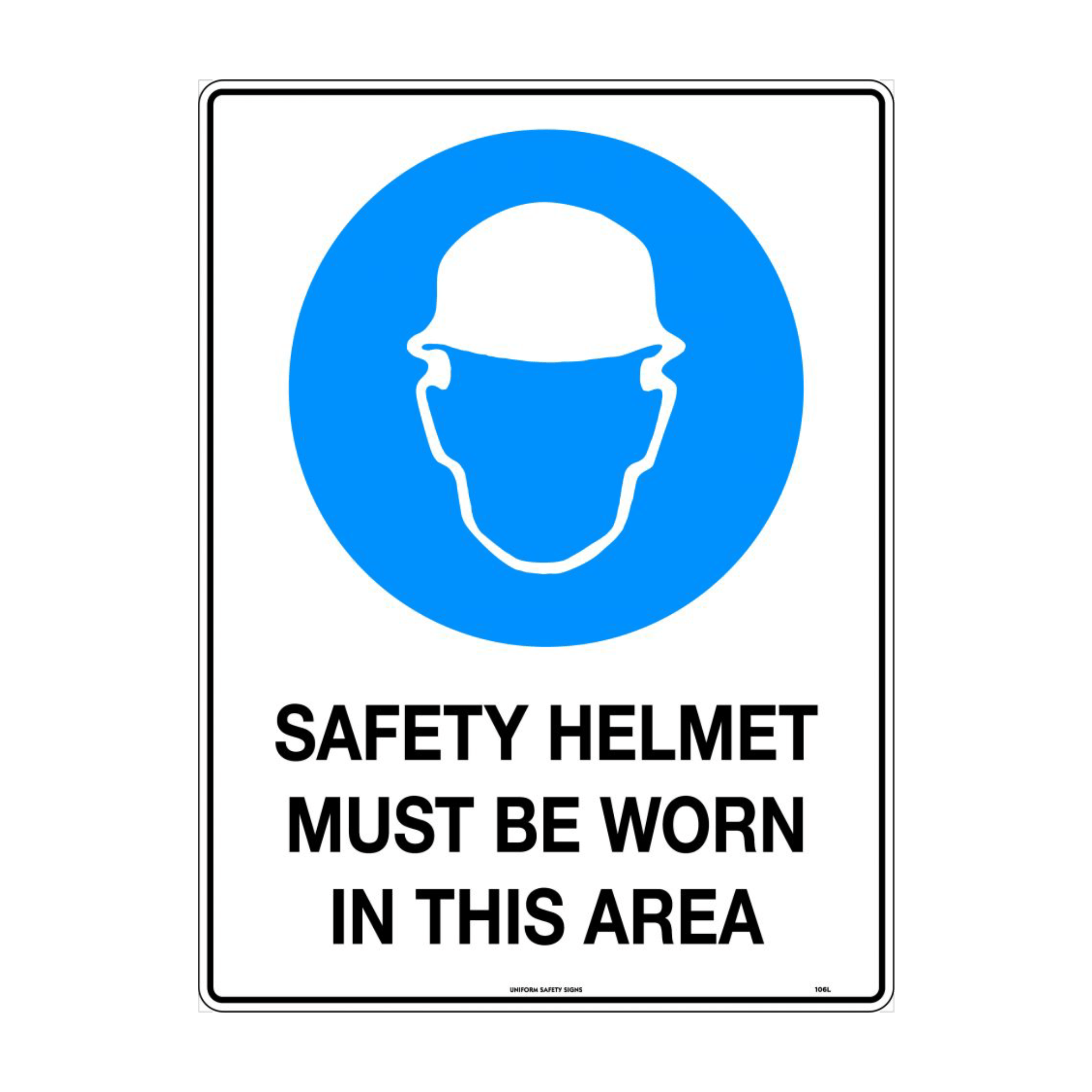 Wotect Safety Sign PP Corflute "Safety Helment Required" 400 x 600mm