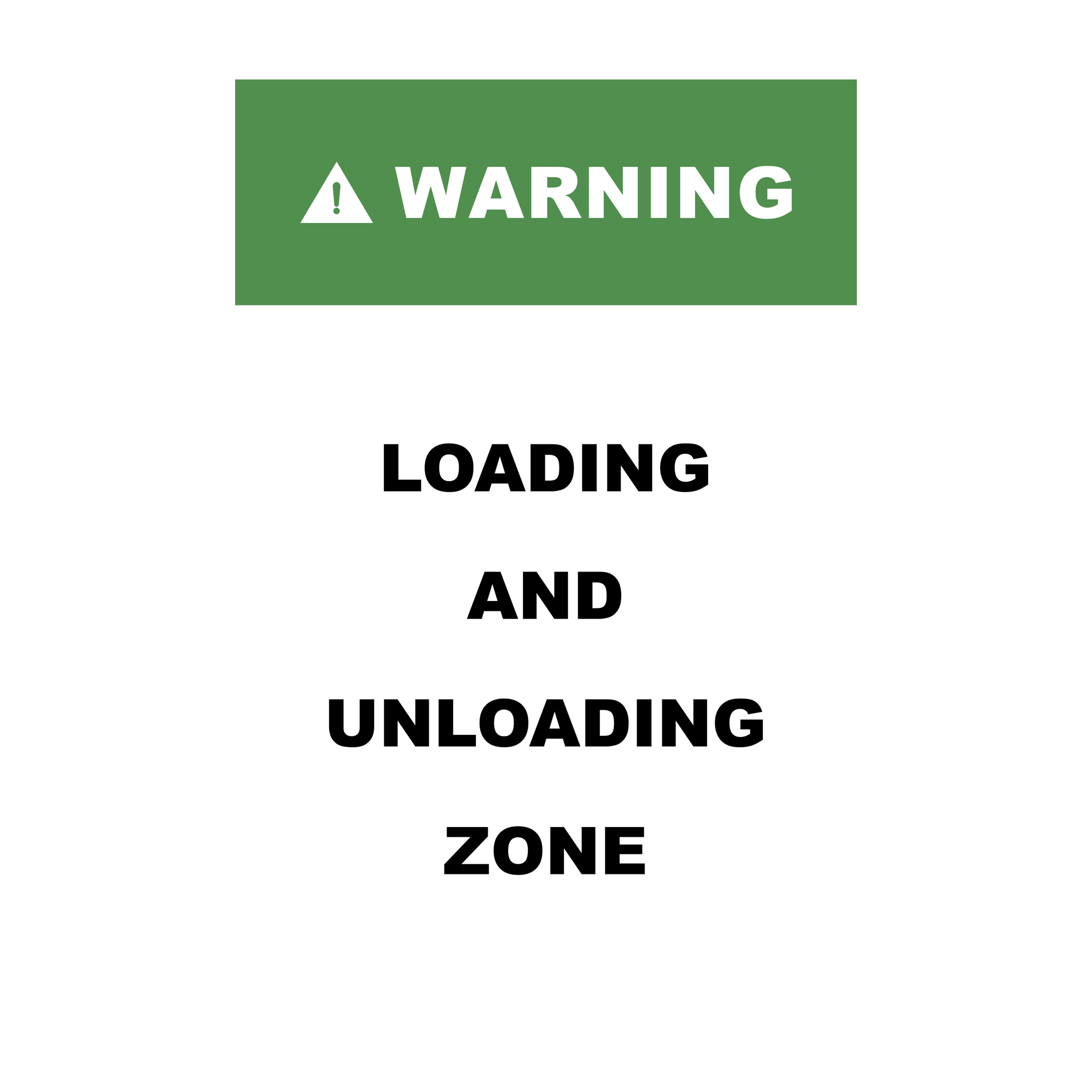 Wotect PVC Safety Sign Adhesive "Loading/Unloading Zone" 400 x 600mm