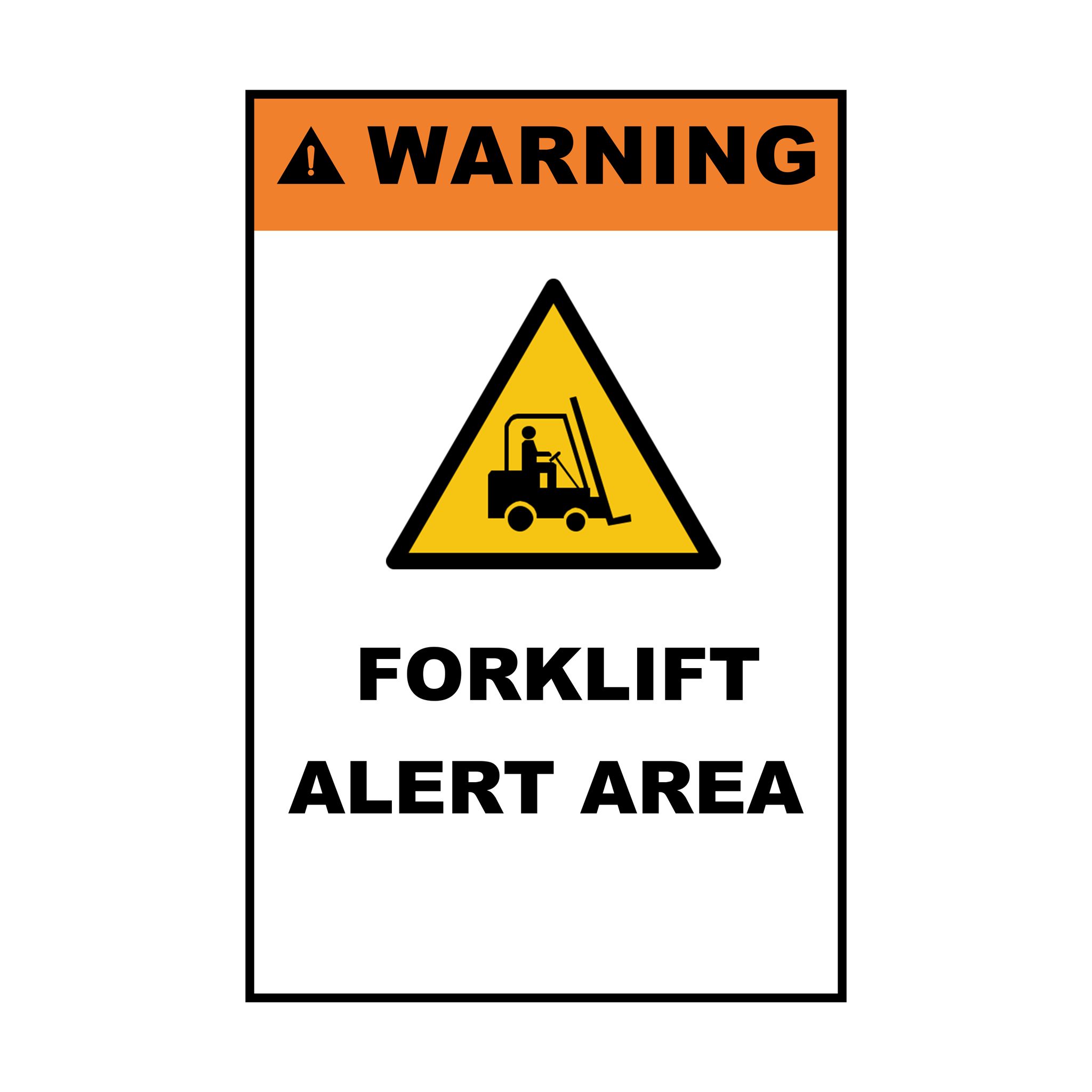 Wotect PVC Safety Sign Adhesive "Forklift Alert Area" 600 x 900mm