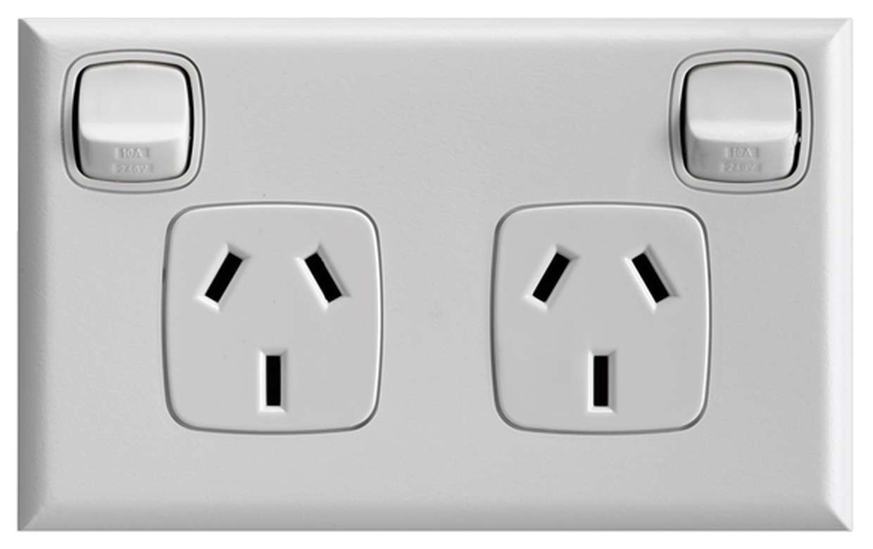 HPM Double GPO 15A White