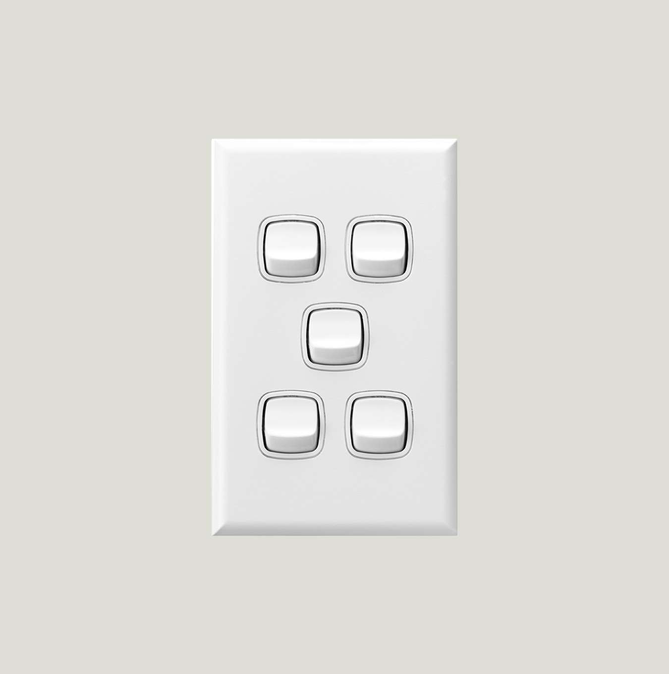 HPM 5 Gang Switch 10A White