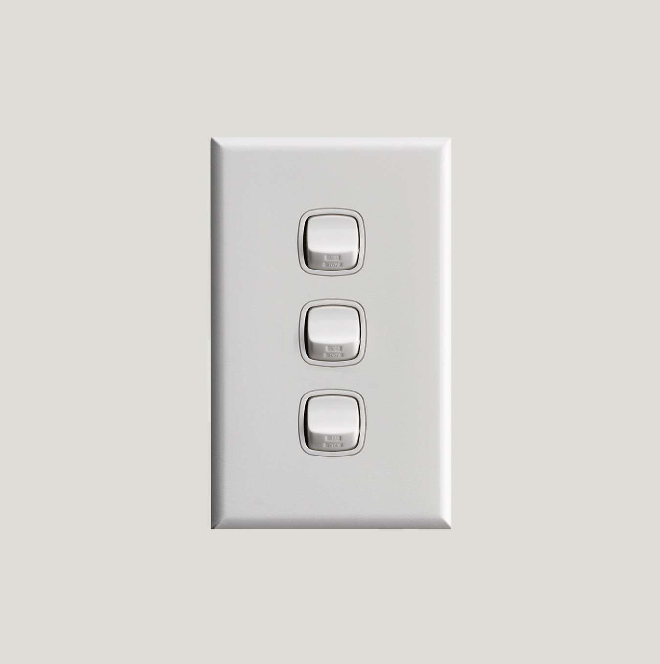 HPM 3 Gang Switch 10A White**