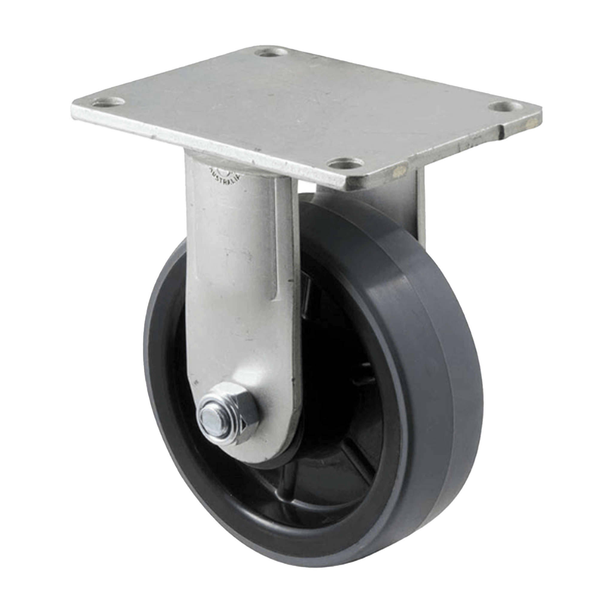 Fallshaw O Series Heavy Duty Castor 125mm PU Roller Bearing Fixed Plate 400kg