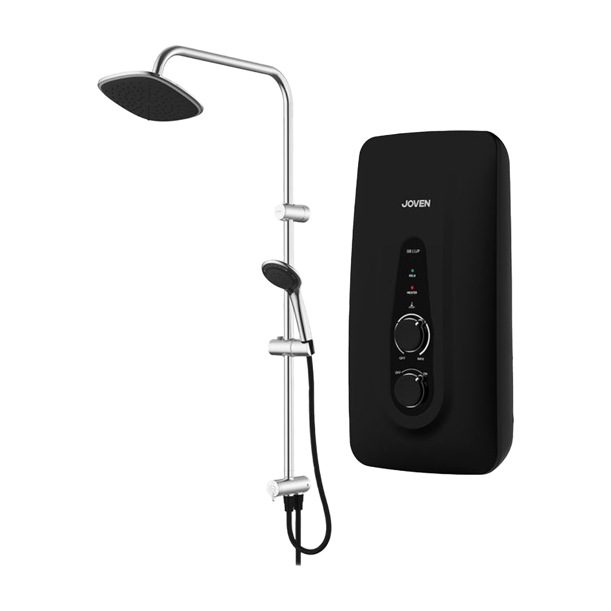 Joven Instant Water Heater 3.6KW Shower Set Black