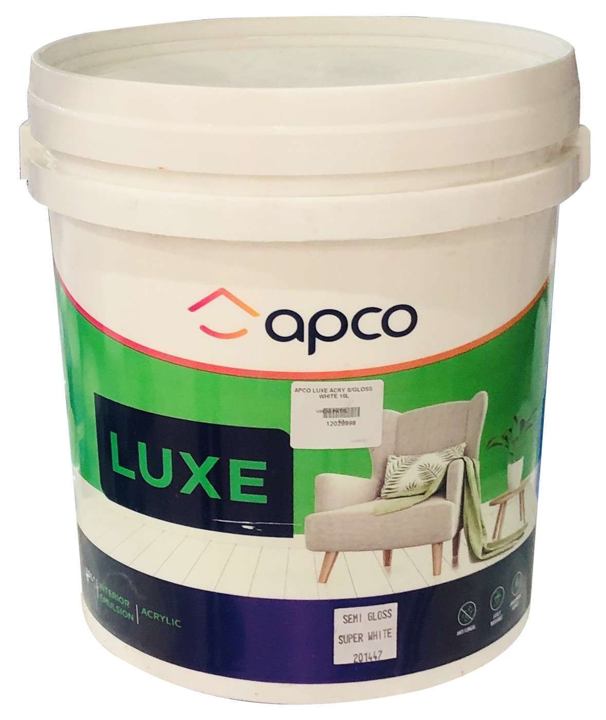 Apco Luxe Semi Gloss Acrylic White 10L