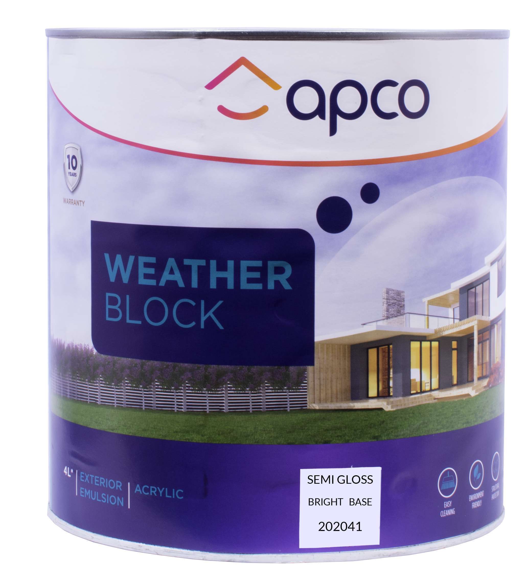 Apco Weatherblock Semi Gloss Acrylic Bright Base 4L
