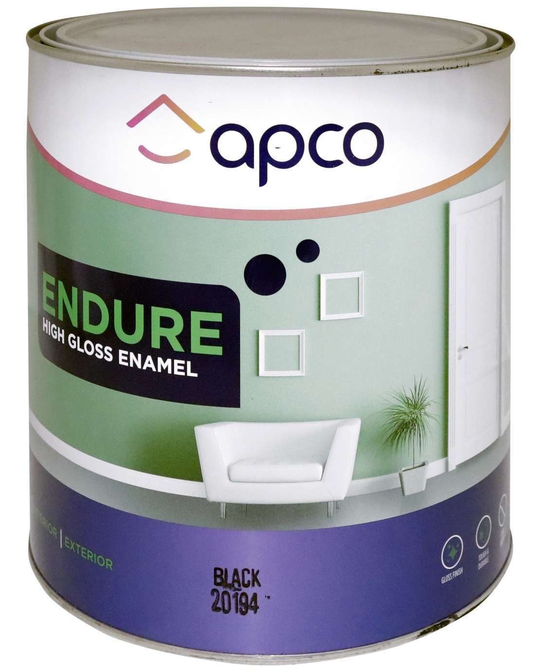 Apco Endure Gloss Enamel Black 4L