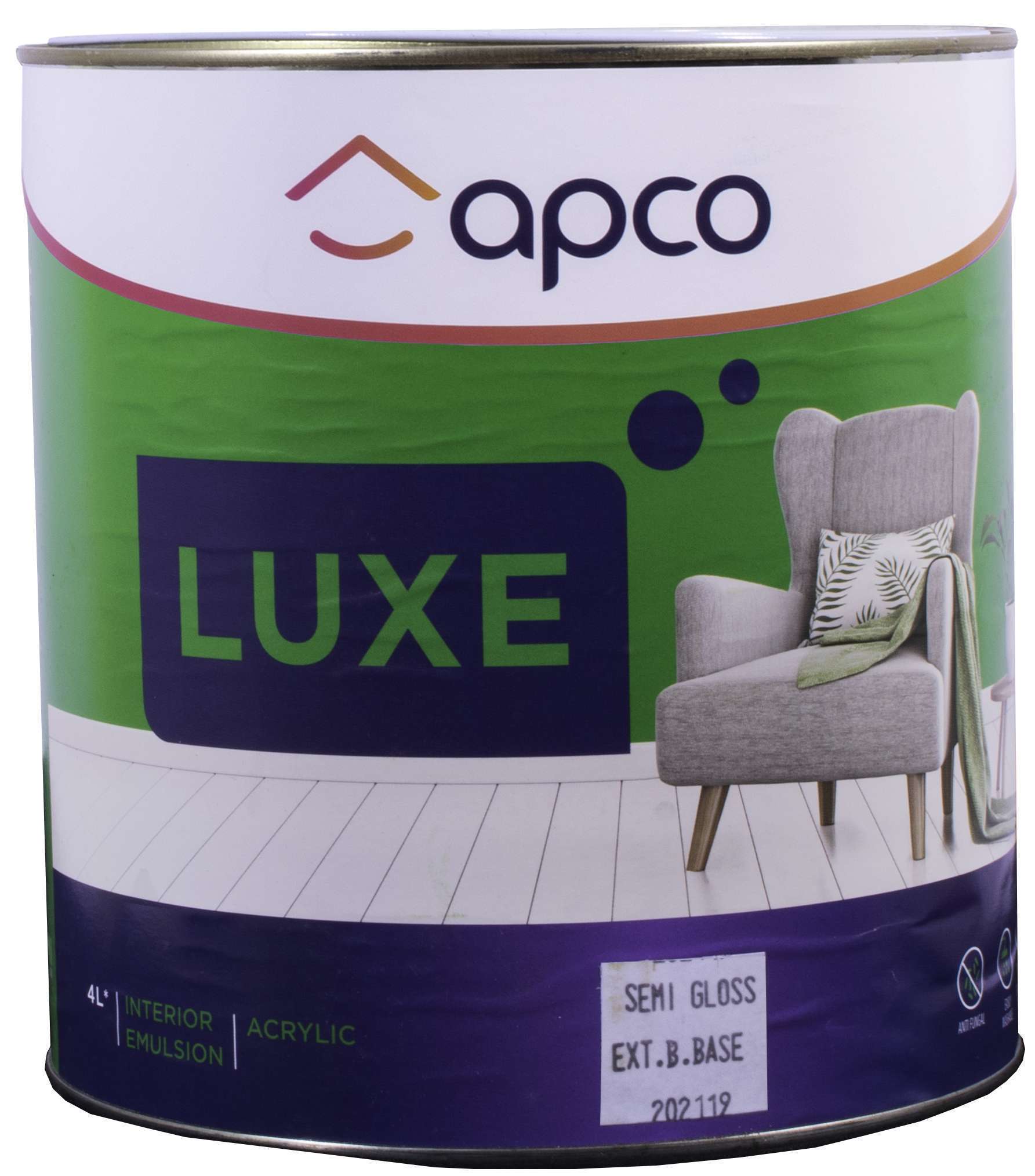 Apco Luxe Semi Gloss Acrylic Extra Bright Base 4L