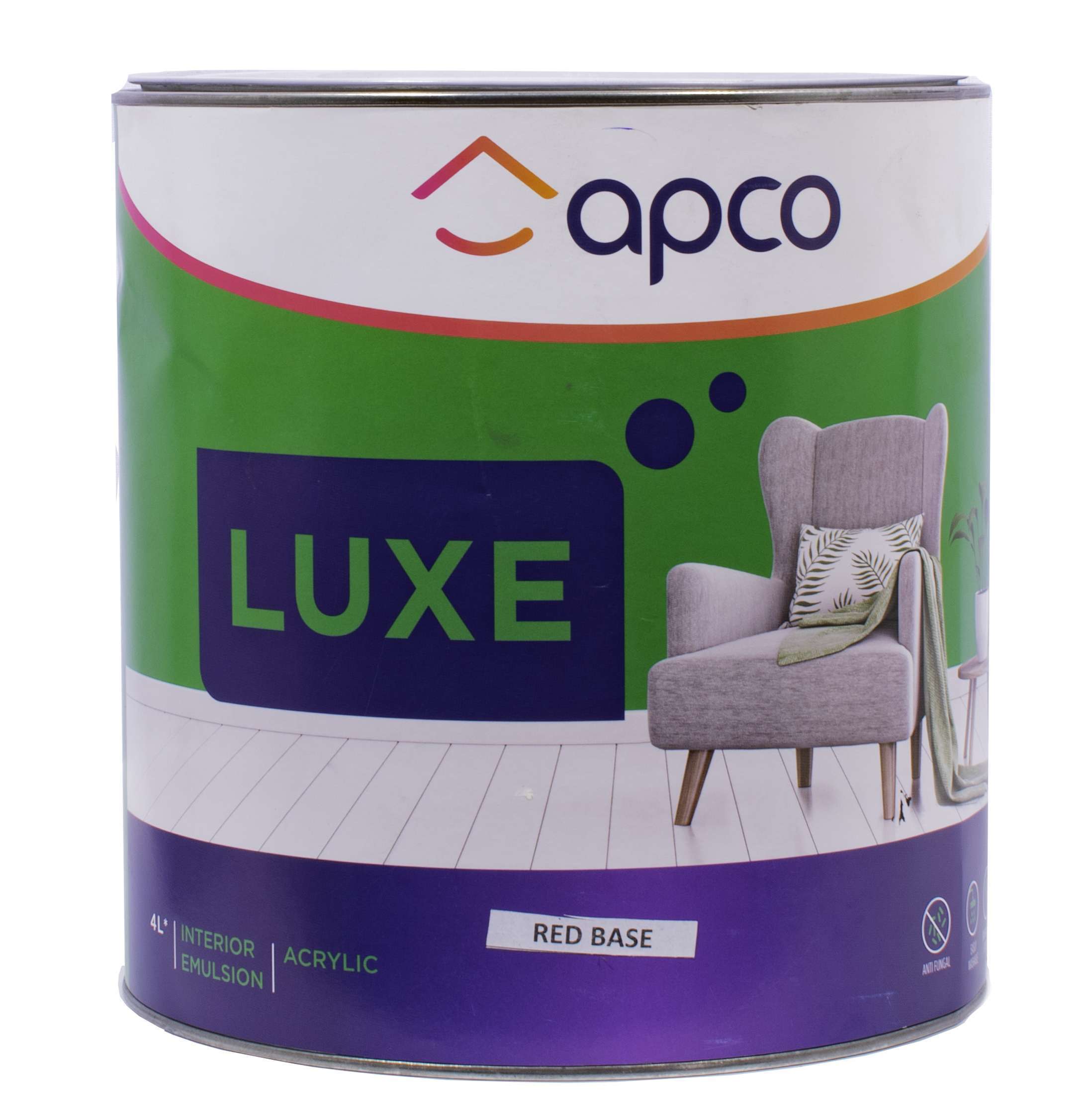 Apco Luxe Semi Gloss Acrylic Red Base 4L