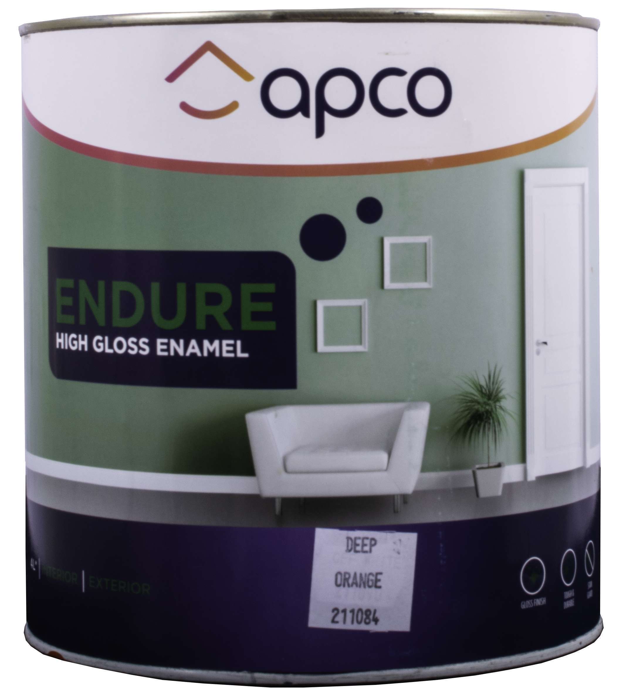 Apco Endure Gloss Enamel Deep Orange 4L