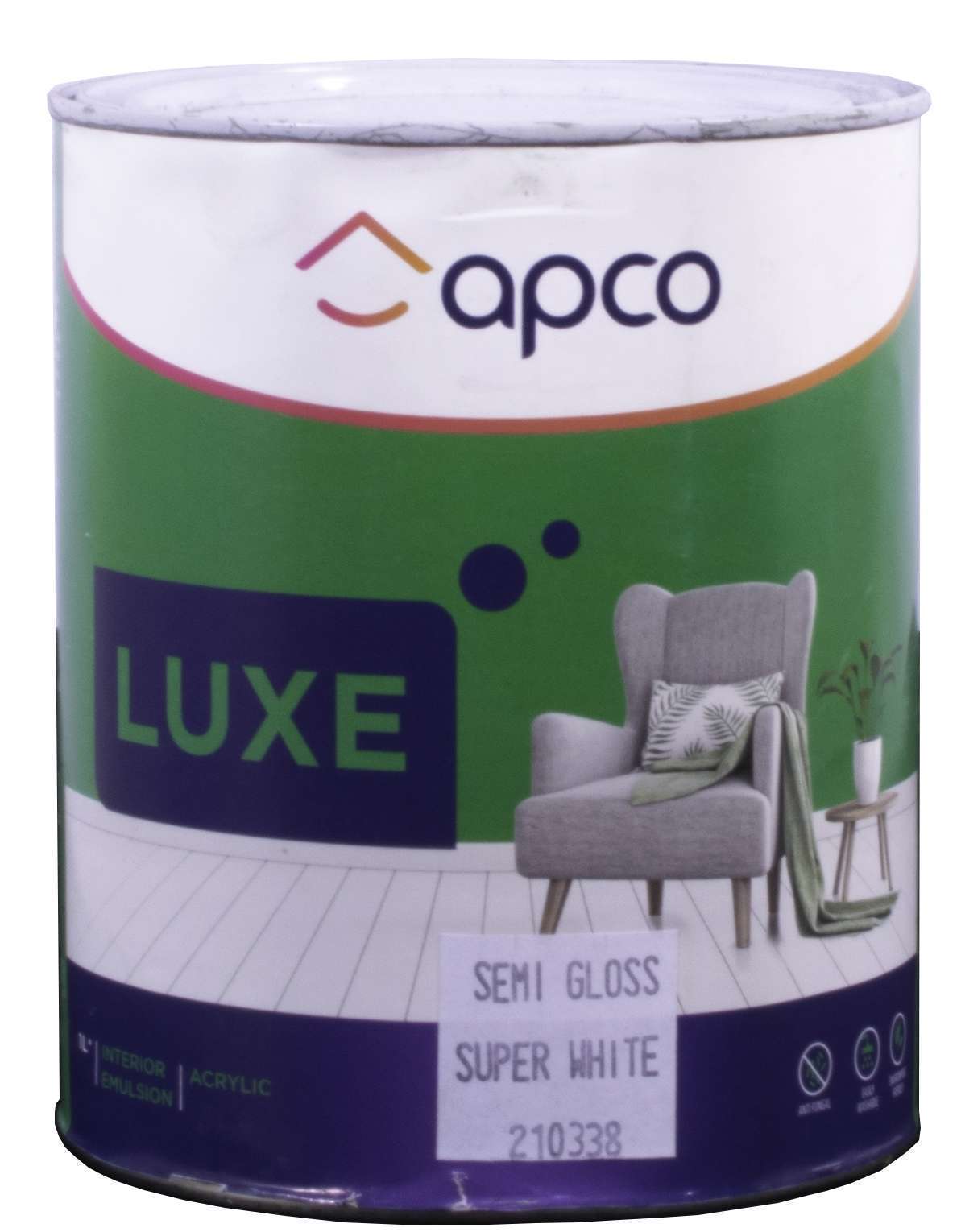 Apco Luxe Semi Gloss Acrylic White 1L