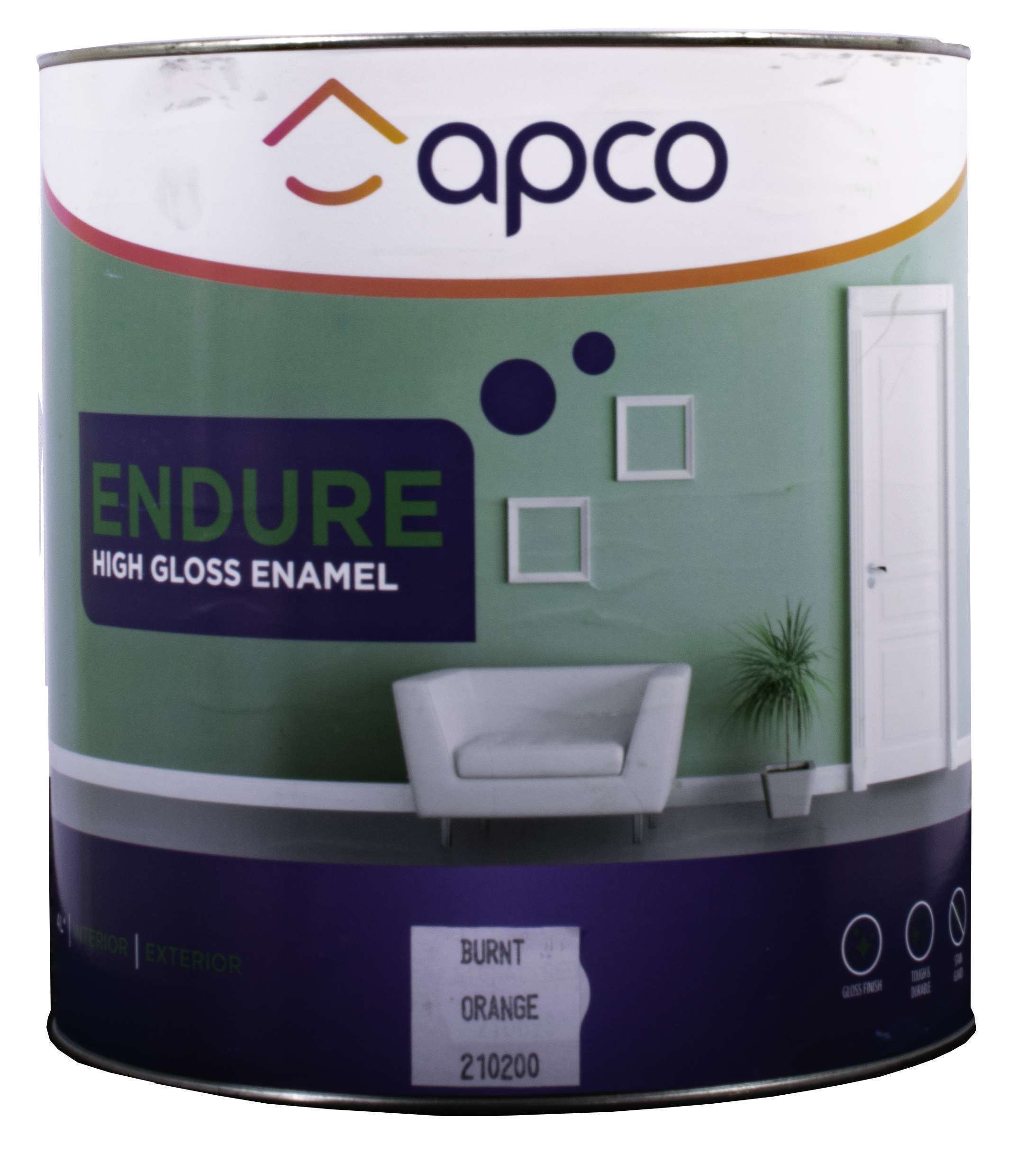 Apco Endure Gloss Enamel Deep Orange 1L