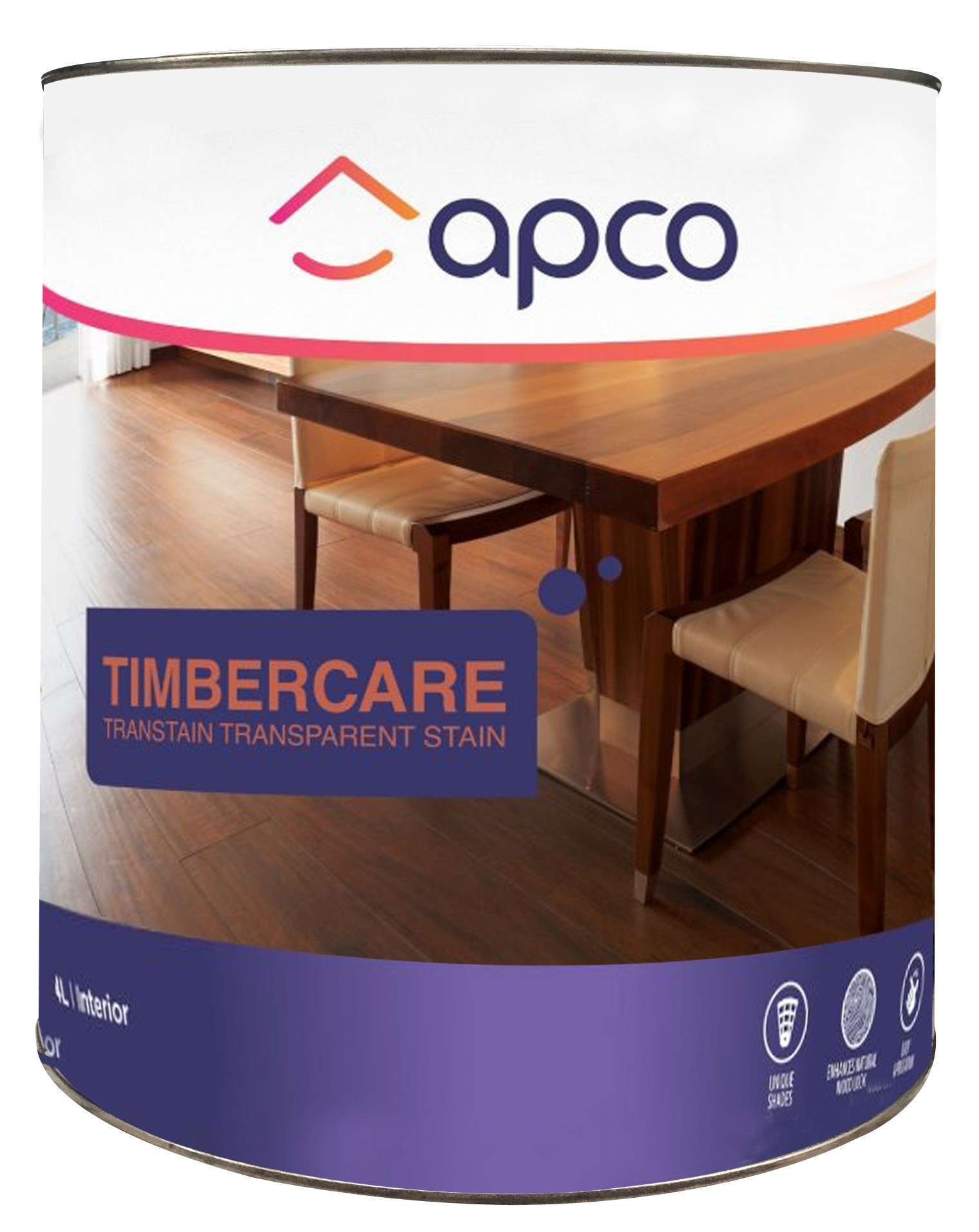 Apco Timbercare Transtain Transparent Stain Rosewood 4L