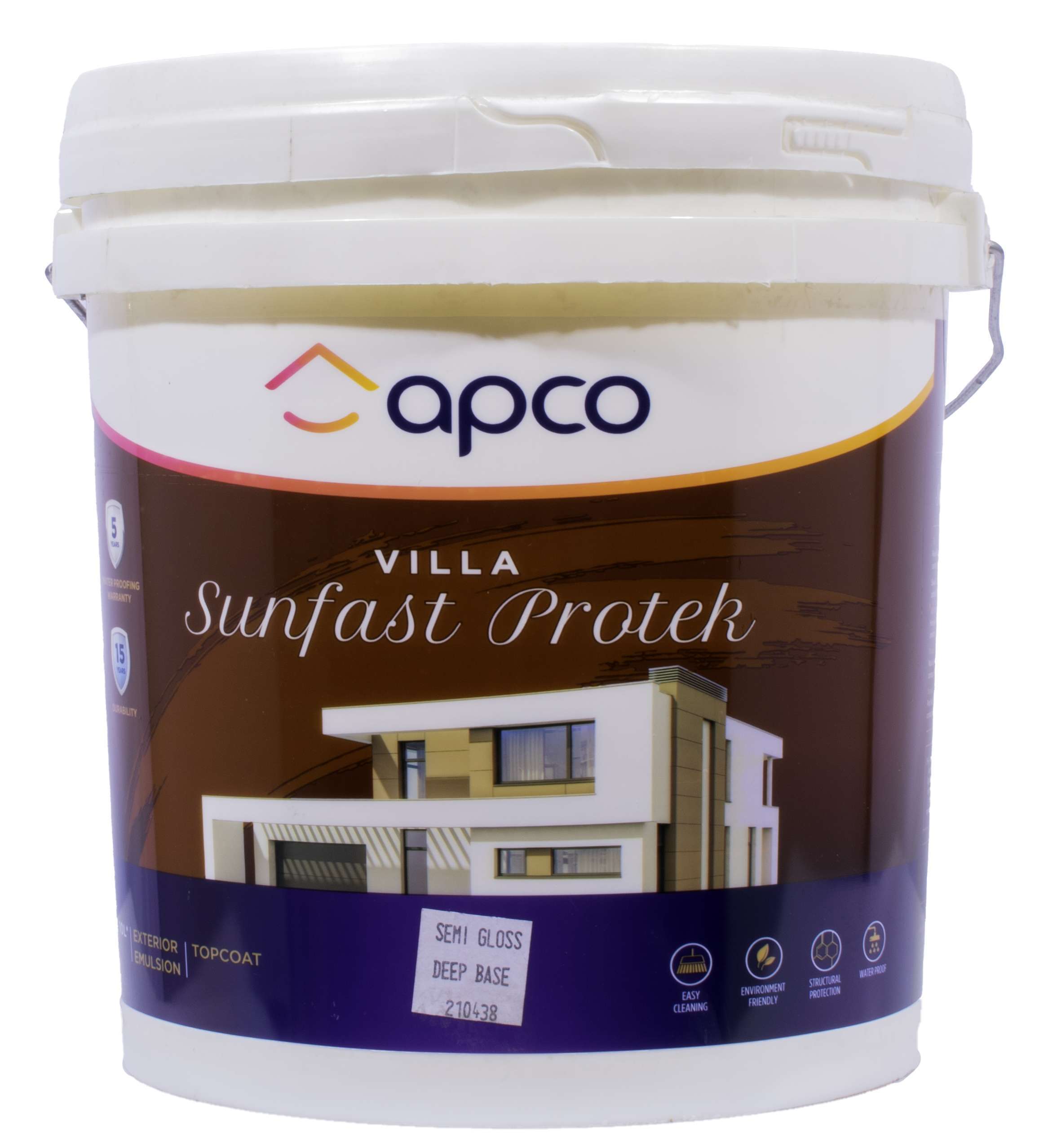 Apco Villa Sunfast Protek Top Coat Semi Gloss Acrylic Deep Base 10L