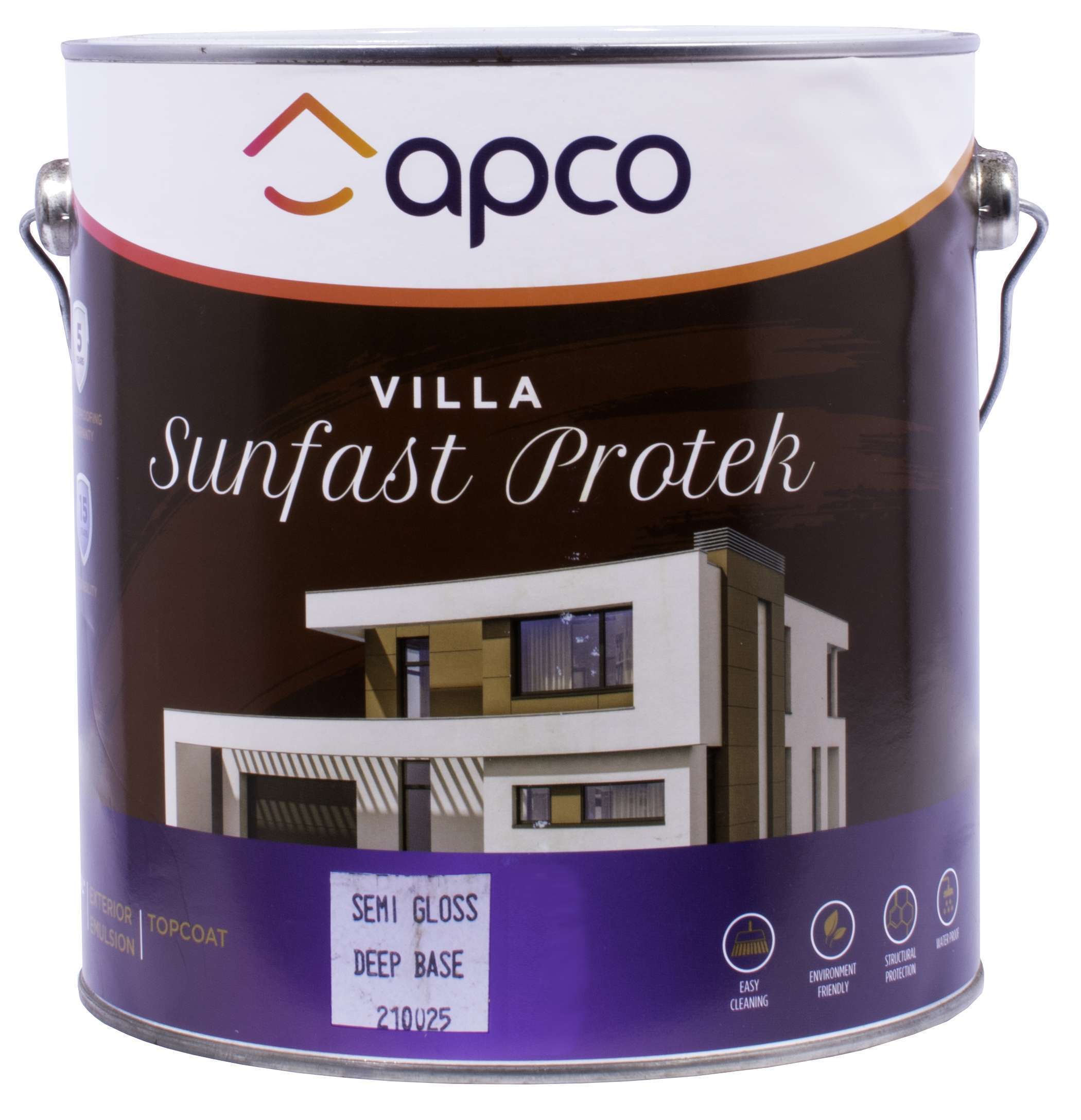 Apco Villa Sunfast Protek Top Coat Semi Gloss Acrylic Deep Base 4L