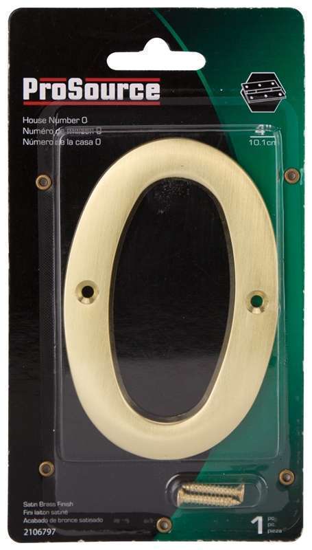 ProSource House Numbers 4" 0 Satin Brass