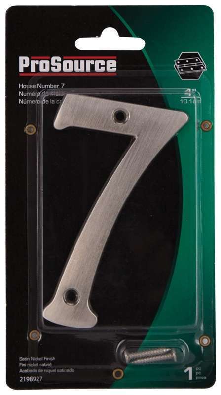 ProSource House Numbers 4" 7 Satin Nickle