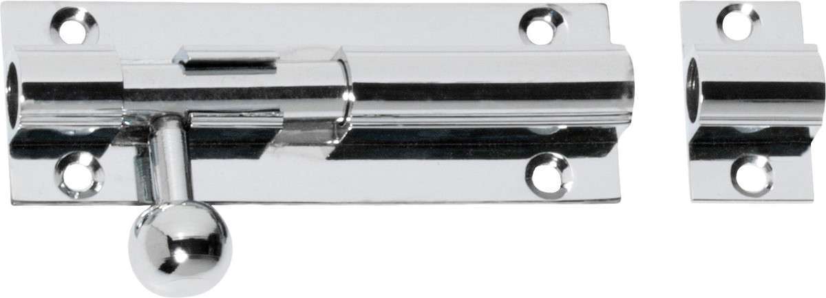 Barrel Bolt 4" Chrome Plated w/ Screws