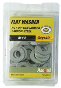 Accord Flat Washer Galv M12 (40pk)