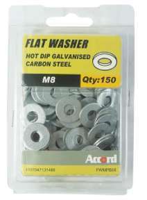Accord Flat Washer Galv M8 (150pk)