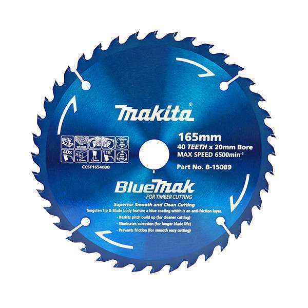 Makita Bluemak Circular Saw Blade 165mm x 40T
