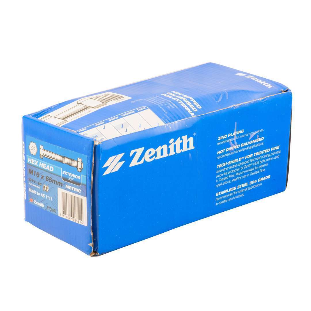 Bolt & Nut Galv Hex M16 x 65