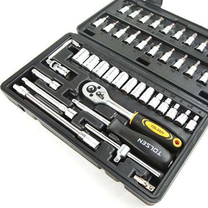 Tolsen Socket Set 46pc 1/4" DR Industrial