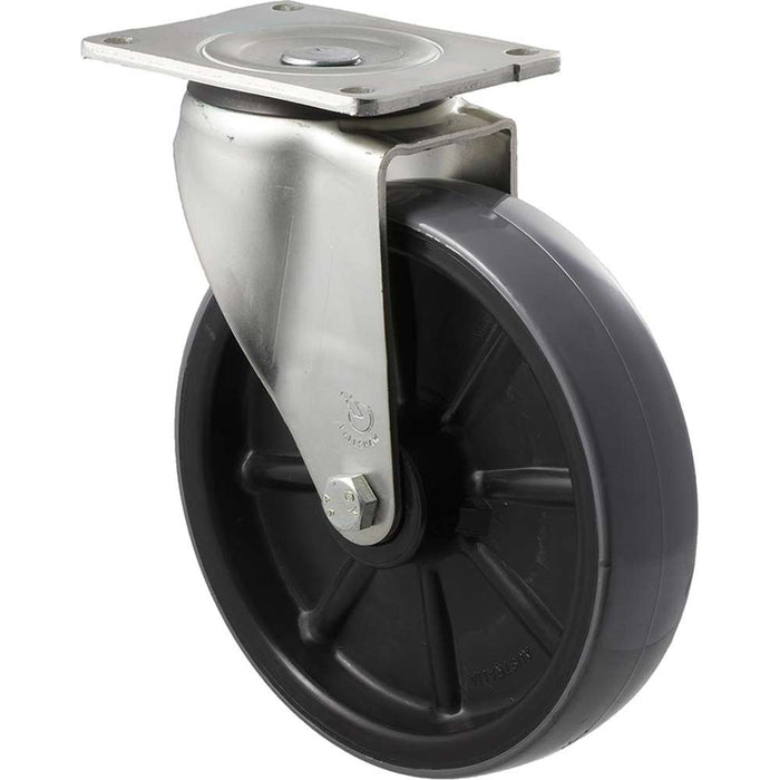 Fallshaw O-Castor 200 x 48mm PU on Nylon Roller Bearing Swivel 500kg