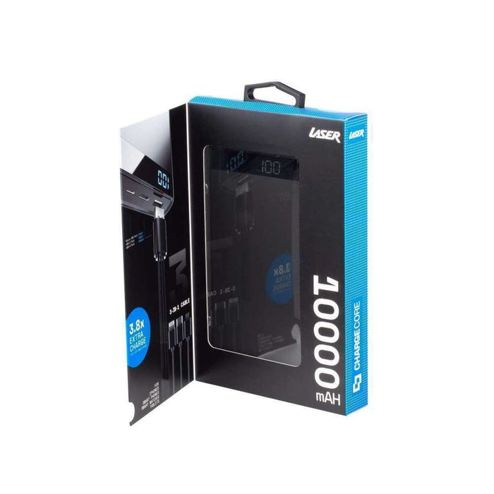 Laser 20000mAh Charge Core Powerbank- Black