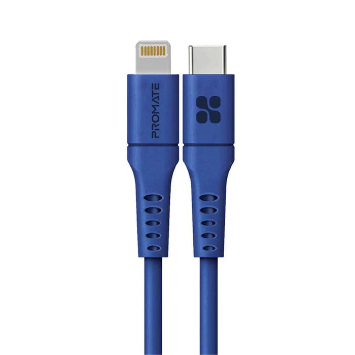 Promate 20W USB-C to Lightning Charge Cable 3m Blue
