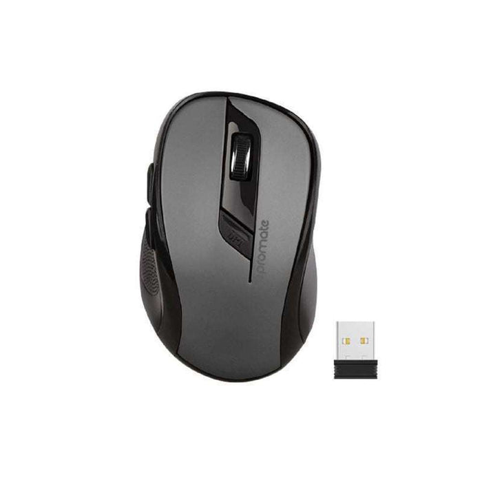 Promate Wireless Mouse Side Scroller Buttons Black