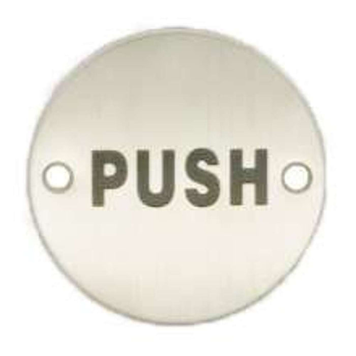 Nova Sign Plate S/S Round Push Indicator