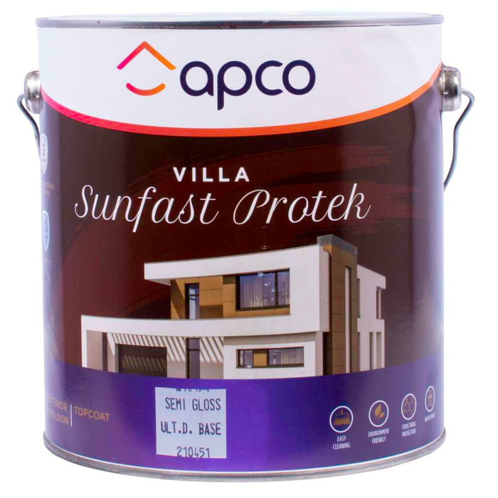 Apco Villa Sunfast Protek Top Coat Semi Gloss Acrylic Ultra Deep Base 4L
