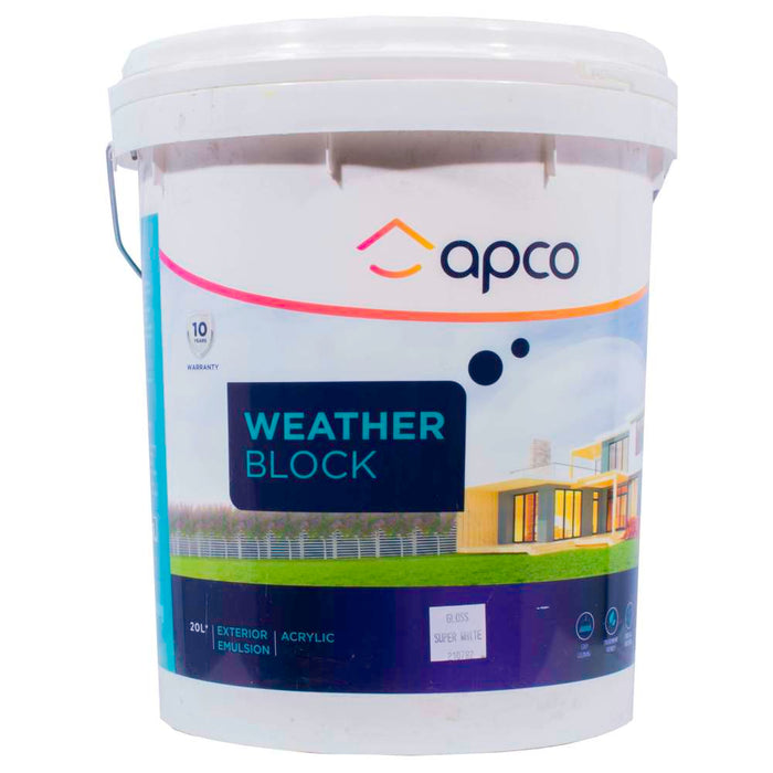 Apco Weatherblock Gloss Acrylic White 20L