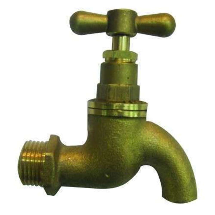 Pex Bibcock 1/2" Round Nose Brass